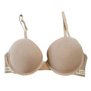Danskin Intimates Brown Push Up Bra Textured has Underwire 34B